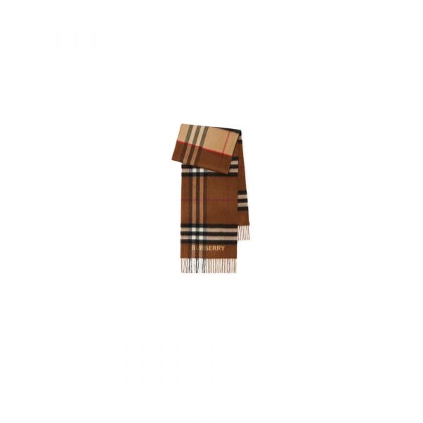 BURBERRY Contrast Check Cashmere Scarf