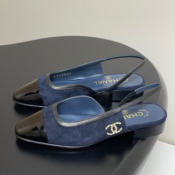 Chanel Diamond Buckle Slingbacks