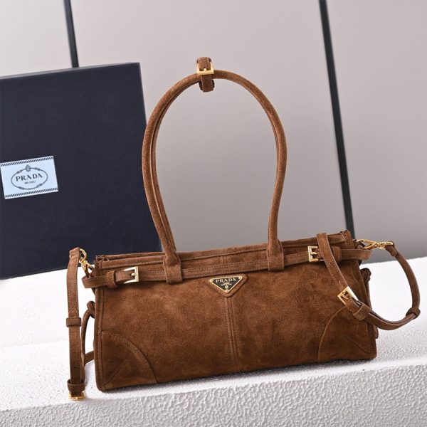 Prada Medium suede handbag(high-end grade)