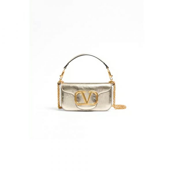 Valentino Garavani Locò Small metallic leather shoulder bag(HIGH-END GRADE)
