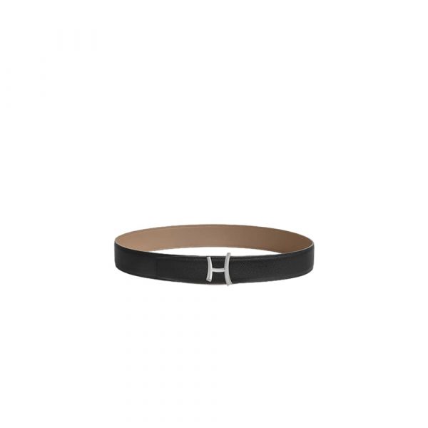 HERMES Script belt buckle & Reversible leather strap 38 mm