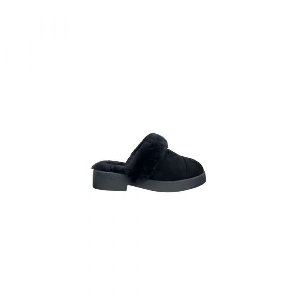 CHANEL Suede Shearling Mules