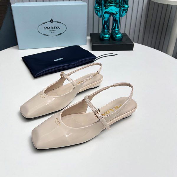 Prada Patent Leather Slingback Ballerinas