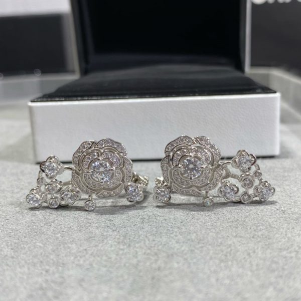 CHANEL BOUTON DE CAM??LIA HANGING EARRINGS