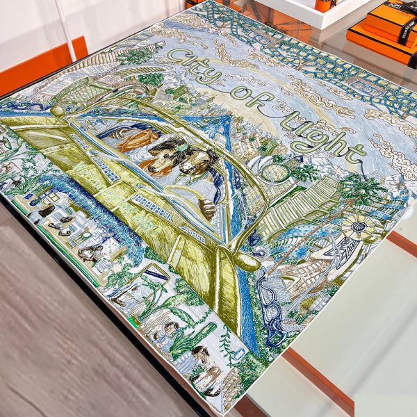 HERMES City of Light scarf 90