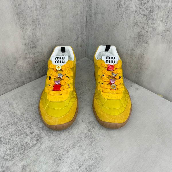 MIUMIU Tyre technical fabric and suede sneakers