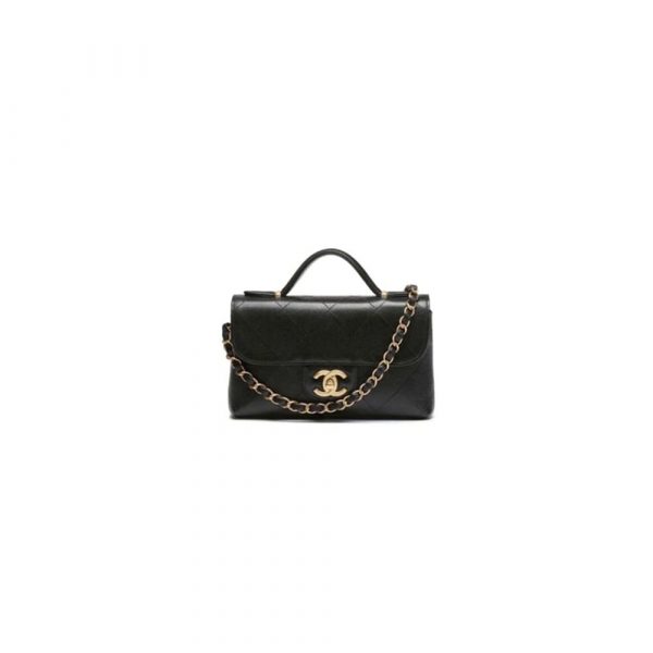 CHANEL Mini Flap with top handle(HIGH-END GRADE)