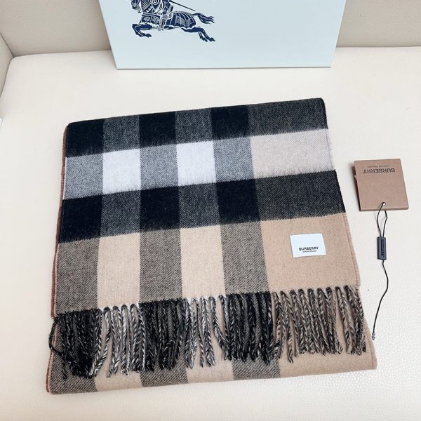 BURBERRY Reversible Check And Monogram Cashmere Scarf