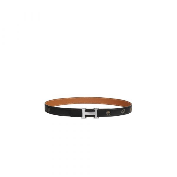 HERMES Mini H belt buckle & Hermes sur Mer reversible leather strap 24 mm