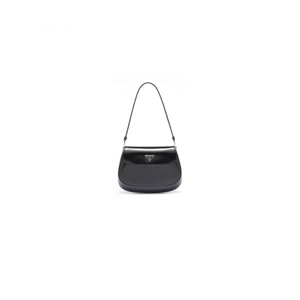 Small Prada Cleo brushed leather shoulder bag with flap